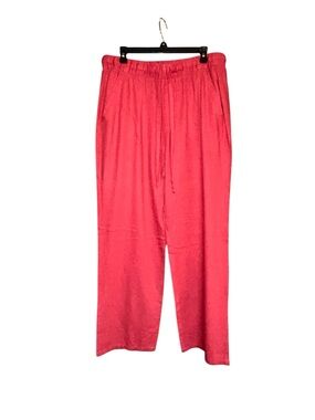Old Navy Large TALL Linen Drawstring Pants in Coral Red
